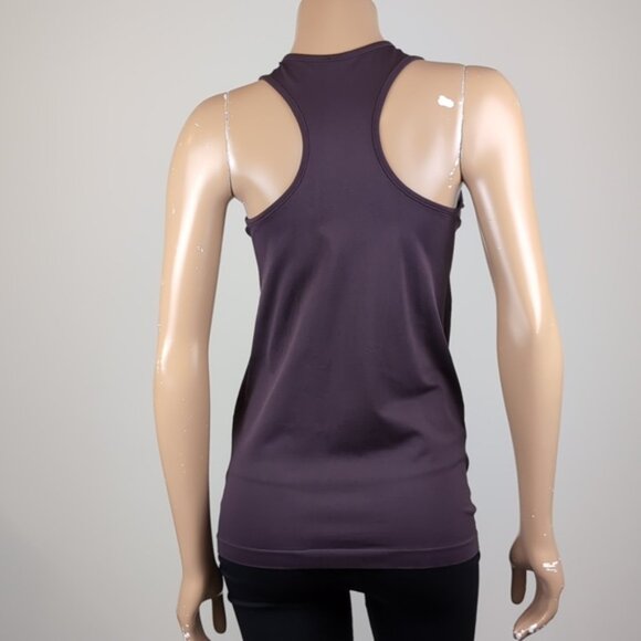 Marika Laser Cut Tank Top Sheer Fishnet Mesh Vneck Racerback Yoga Sporty Plum - Picture 7 of 9